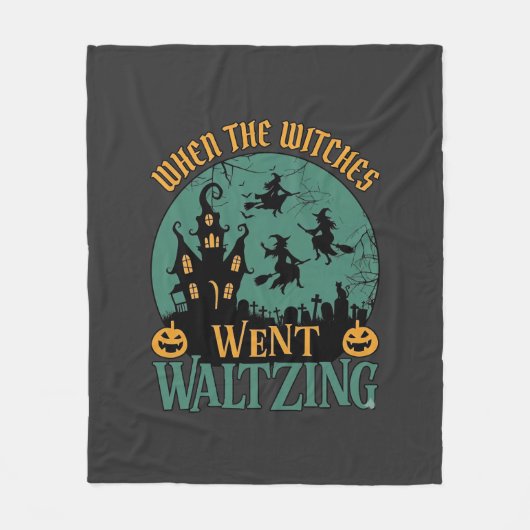 Als Hexen Waltzend Halloween Spukhaus Fleecedecke (Vorderseite)