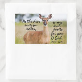 Als Hirschhose für Wasser Bibel Verse Psalm 42:1 Rechteckiger Aufkleber (Tasche)