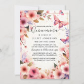 Als Holzbaum Pink Girly Cherry Blossom Quinceanera Einladung (Vorderseite)