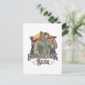 Als Holzfäller verkleideter Sonnenbär Postkarte (Stehend Vorderseite)