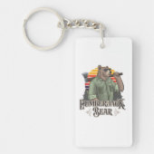 Als Holzfäller verkleideter Sonnenbär Schlüsselanhänger (Vorderseite)