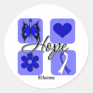 ALS Hope Liebe Inspiriere Bewusstsein Runder Aufkleber