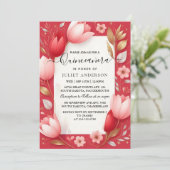 Als Hot Pink Crown Tiara Black Lace Red Quinceaner Einladung (Stehend Vorderseite)