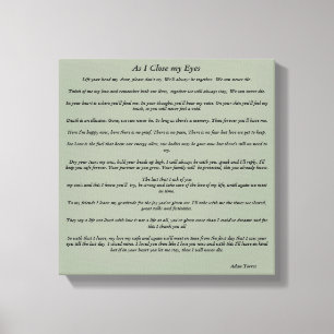 Als I nah meine Augen Leinwanddruck