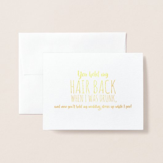Als ich Betrunken war - der Vorschlag von Bridesma Folienkarte (Vorderseite mit Umschlag)