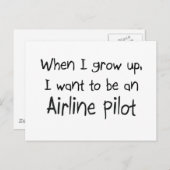 Als ich groß bin, wollte ich, ein Flugzeugpilot zu Postkarte (Vorne/Hinten)