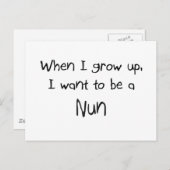 Als ich groß bin, wollte ich ein Nun zu sein Postkarte (Vorne/Hinten)