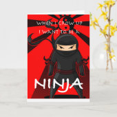 Als ich groß bin, wollte ich Ninja zu werden Karte (Gelbe Blume)