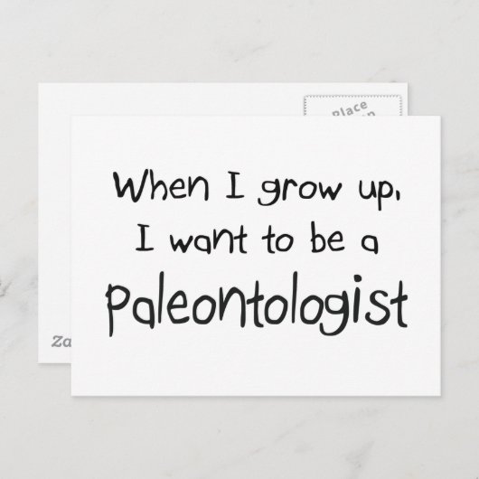 Als ich groß bin, wollte ich Paläontologe zu werde Postkarte (Vorne/Hinten)