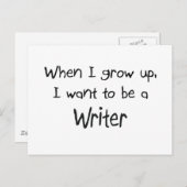 Als ich groß bin, wollte ich Schriftstellerin zu w Postkarte (Vorne/Hinten)