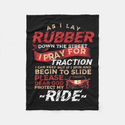 Als ich Gummi die Straße hinunter ziehe, ziehe ich Fleecedecke (Vorderseite)