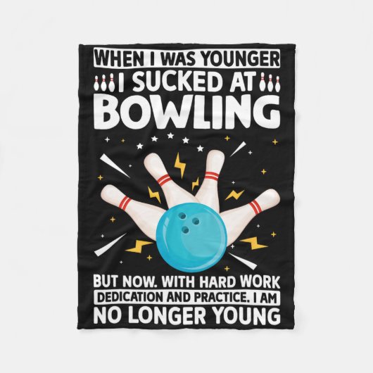 Als ich jünger war Bowling Funny Spaß Gag Bowler Fleecedecke (Vorderseite)