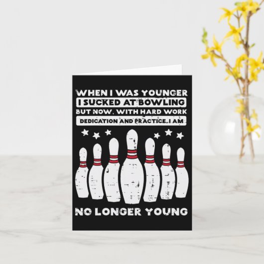 Als ich jünger war Bowling Funny Spaß Gag Bowler Karte (Gelbe Blume)