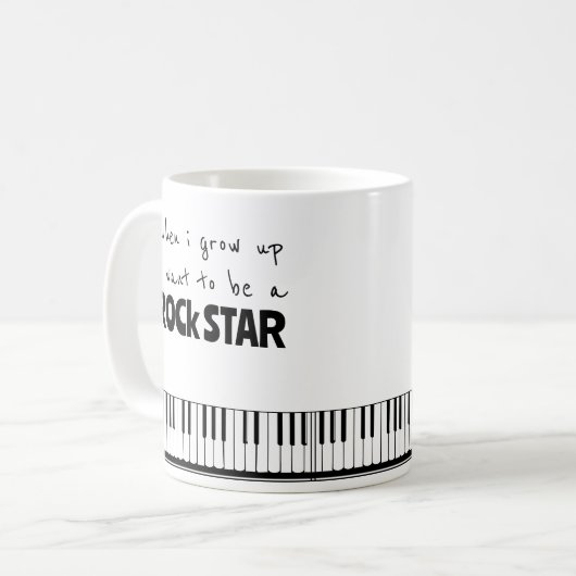 Als ich mit Rock Star Kaffee Tasse aufwuchs (Vorderseite Links)