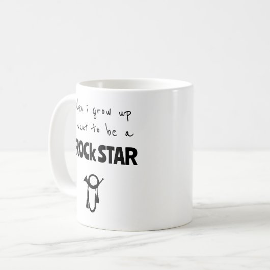 Als ich mit Rock Star Kaffee Tasse aufwuchs (Vorderseite Links)