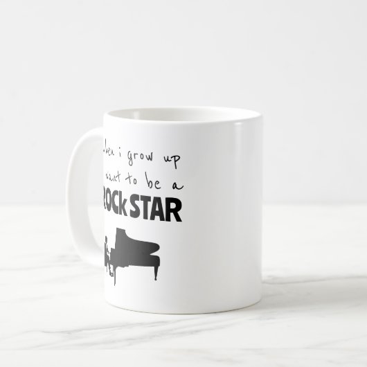 Als ich mit Rock Star Kaffee Tasse aufwuchs (Vorderseite Links)