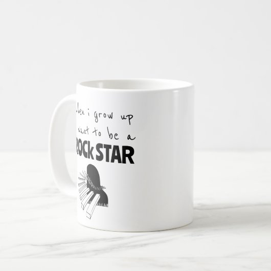 Als ich mit Rock Star Kaffee Tasse aufwuchs (Vorderseite Links)