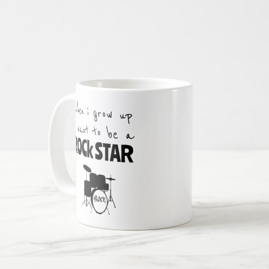 Als ich mit Rock Star Kaffee Tasse aufwuchs (Vorderseite Links)