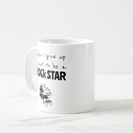 Als ich mit Rock Star Kaffee Tasse aufwuchs (Vorderseite Links)