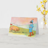 Als ich nach Bonner ging, traf ich ein Schwein - K Karte (Gelbe Blume)