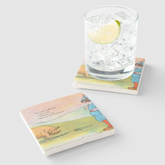 Als ich nach Bonner ging, traf ich ein Schwein - K Steinuntersetzer (Seitenansicht)