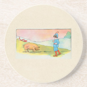 Als ich nach Bonner ging, traf ich ein Schwein Sandstein Untersetzer