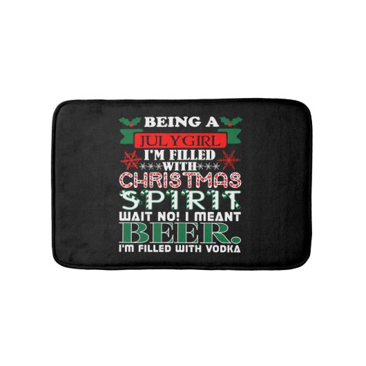 Als Juli Mädchen gefüllt Weihnachtsgeist Bier Badematte (Vorderseite)