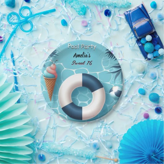 Als Junge Spaß Teen Erwachsene Pool Party Sweet 16 Pappteller (Party)