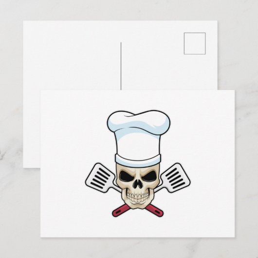 Als Koch mit Kochmütze Postkarte (Vorne/Hinten)