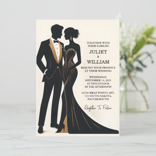 Als Kostüm Männer Erwachsene Tuxedo kühne Schwarze Einladung (Stehend Vorderseite)