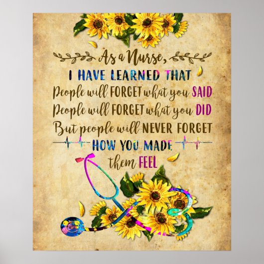 Als Krankenschwester inspirierend und Motivierend Poster (Vorne)
