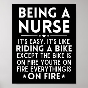 Als Krankenschwester ist es einfach, ein Fahrrad z Poster