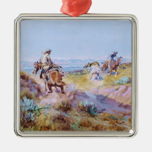 „Als Kühe wild waren“ von Charles M. Russell Ornament Aus Metall