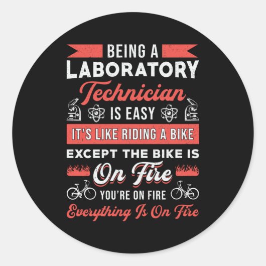 Als Labortechniker Science Labrador Tech Runder Aufkleber (Vorderseite)