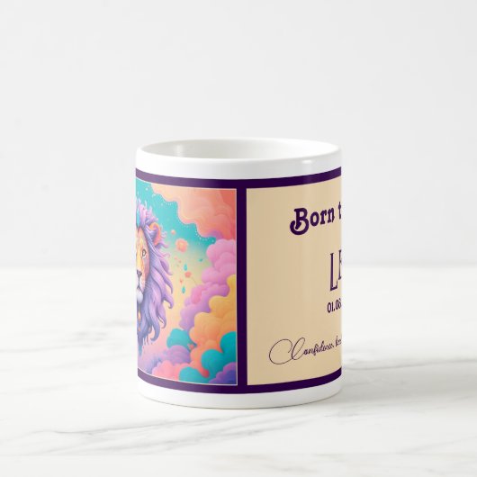 Als Löwe geboren Kaffeetasse (Mittel)