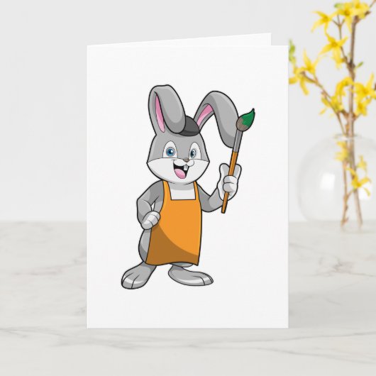 Als Maler mit Pinsel Karte (Gelbe Blume)