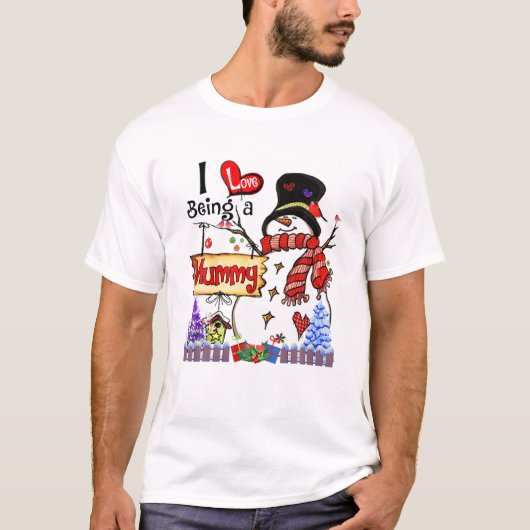 Als Mama Snowman T-Shirt (Vorderseite)