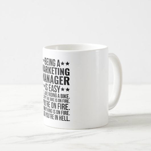 Als Marketing Manager lustige Zitate schwarzen Tex Kaffeetasse (VorderseiteRechts)