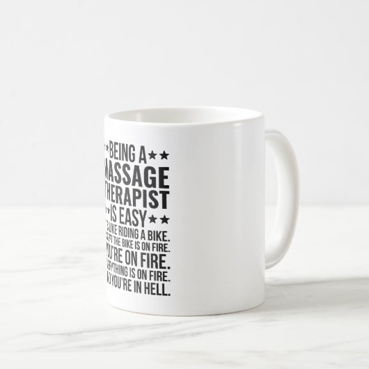 Als Massagetherapeut lustige Zitat schwarzen Text Kaffeetasse (VorderseiteRechts)