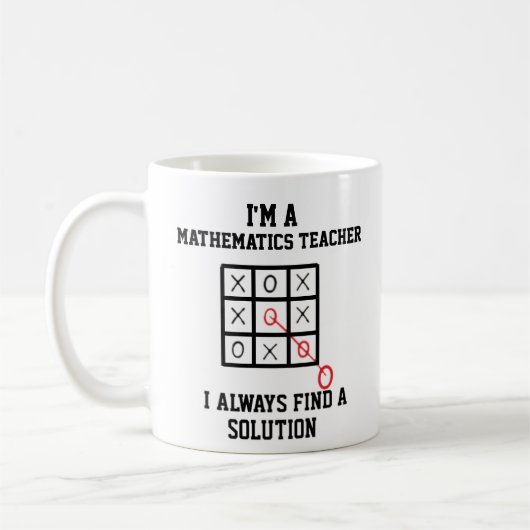 Als Mathematiklehrer finde ich immer eine Lösung Kaffeetasse (Links)