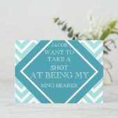 Als mein RING BEARY Aqua Blue Zigzag Muster (Stehend Vorderseite)