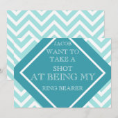 Als mein RING BEARY Aqua Blue Zigzag Muster (Vorne/Hinten)