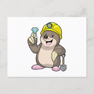 Als Minen mit Shovel & Diamond Postkarte