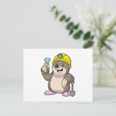 Als Minen mit Shovel & Diamond Postkarte (Stehend Vorderseite)