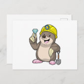 Als Minen mit Shovel & Diamond Postkarte (Vorne/Hinten)