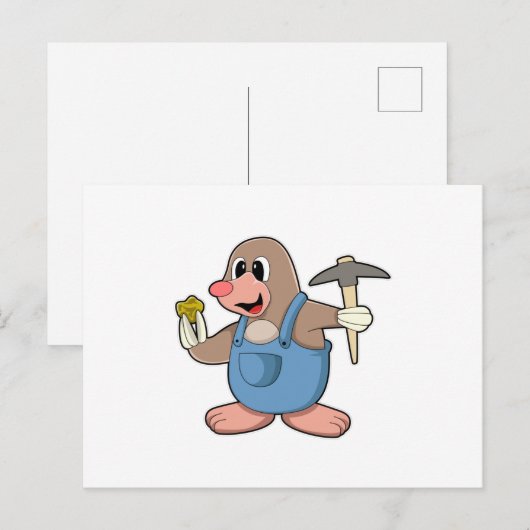 Als Minenräumer mit Gold Postkarte (Vorne/Hinten)