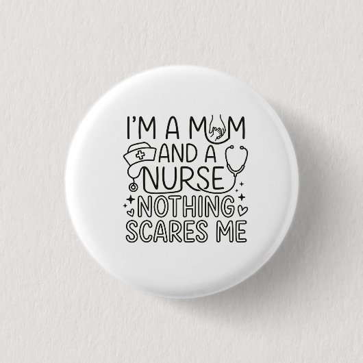 Als Mutter und Krankenschwester Minimalist Nurse M Button (Vorderseite)