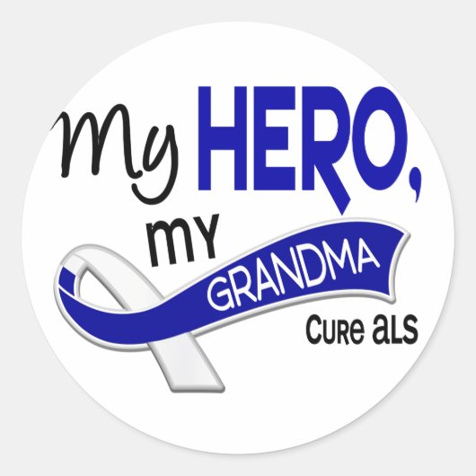 ALS My Oma My Held 42 Runder Aufkleber (Vorderseite)