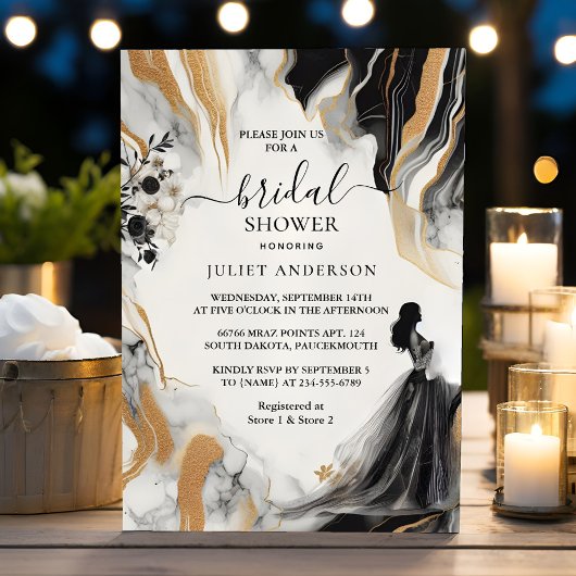 Als Naturarbeit gestapelt Stone Marmor Brautparty Einladung