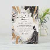 Als Naturarbeit gestapelt Stone Marmor Brautparty Einladung (Stehend Vorderseite)